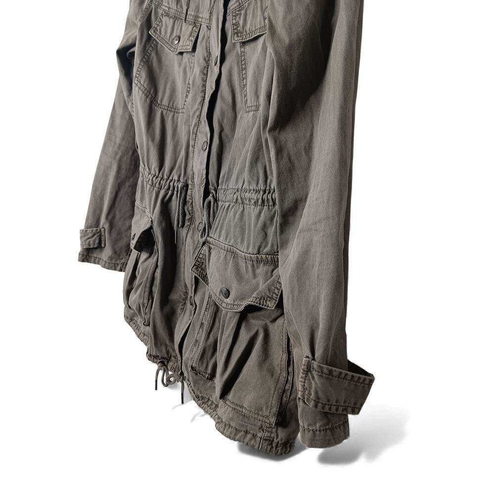Talula Aritzia Utility Anorak Jacket Hooded Drawstring Olive Green Small Cotton - Picture 7 of 16